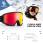 Preview: Qunature | Skibrille – Antibeschlag mit Doppelglas für Wintersport