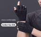 Preview: S202 (schwarz, grau) Halbfingerhandschuhe für Sommer/Herbst Laufen Radfahren Männer Frauen