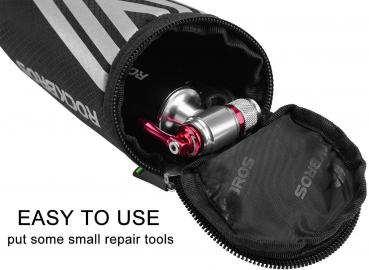 Preview: ROCKBROS | Fahrradsatteltasche – Satteltasche für MTB, Rennrad und Faltrad, 15 x 6,5 x 5 cm, mit Befestigungsriemen und Halterung