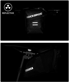 Preview: ROCKBROS | Fahrradsatteltasche – Satteltasche für MTB, Rennrad und Faltrad, ca. 1,5L, in Schwarz