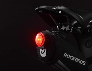 Preview: ROCKBROS | Fahrradsatteltasche – Satteltasche für MTB, Rennrad und Faltrad, 15 x 6,5 x 5 cm, mit Befestigungsriemen und Halterung