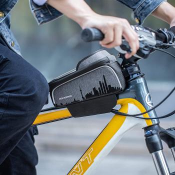 Preview: ROCKBROS | Fahrradtasche – Wasserdichte Rahmentasche mit Touchscreen-Handyhülle für Handys bis 6,5"