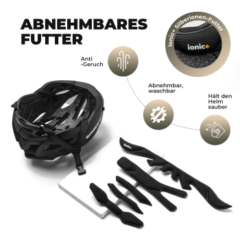 ROCKBROS | Fahrradhelm mit abnehmbarem Visier – Integrierter Schutzhelm (58-62 cm)