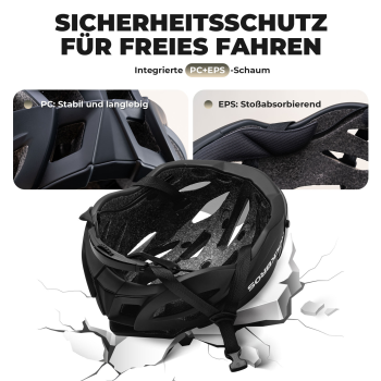 ROCKBROS | Fahrradhelm mit abnehmbarem Visier – Integrierter Schutzhelm (58-62 cm)