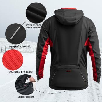 Preview: ROCKBROS | Herren Fahrradjacke – Winddicht & Atmungsaktiv für Winter (M-4XL)