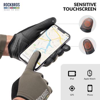 Preview: ROCKBROS | Road-to-Sky Fahrradhandschuhe – Touchscreen, Vollfinger, Komfortabel