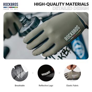 Preview: ROCKBROS | Road-to-Sky Fahrradhandschuhe – Touchscreen, Vollfinger, Komfortabel