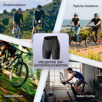 ROCKBROS | TVI Fahrradshorts Damen – 4D-gepolsterte Radlershorts, kurze Radhose, elastische Leggings
