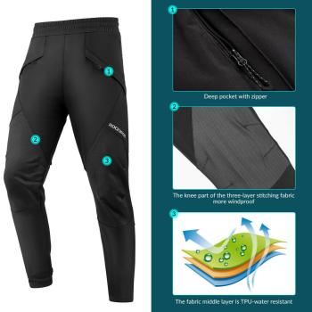 ROCKBROS | Winter Hose Herren – Winddichte Thermo Radhose für den Winter, EU Größen M-4XL