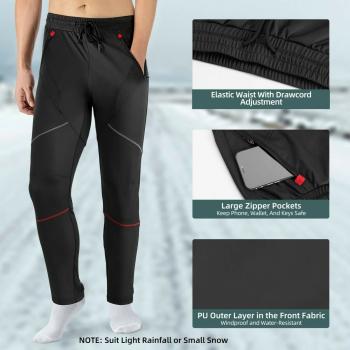 ROCKBROS | Winter Fahrradhose Thermo – Winddichte Mountainbikehose für Herren, M-4XL