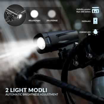 Preview: ROCKBROS | Bike Light Set – StVZO-Zugelassene Fahrradbeleuchtung mit Front- und Rücklicht (IPX5, 20 Lux)
