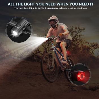 Preview: ROCKBROS | Bike Light Set – StVZO-Zugelassene Fahrradbeleuchtung mit Front- und Rücklicht (IPX5, 20 Lux)
