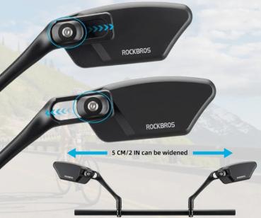ROCKBROS | Fahrradspiegel – HD Rückspiegel, 360° drehbar, explosionsbeständig, für 21–26 mm Lenker