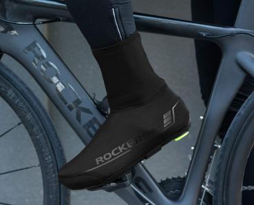 Preview: ROCKBROS | Überschuhe Fahrrad Shoecover Überzieher für Radsport Rennrad MTB Abdeckung Windfest Damen Herren Unisex Schwarz (S für 38-42/ L für 42-46)
