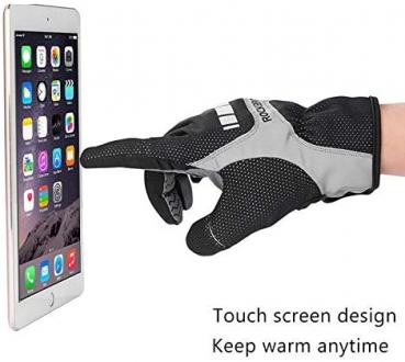 Preview: ROCKBROS | Fahrradhandschuhe – Warm, Atmungsaktiv, Winddicht, Stoßfest, Touchscreen für Herbst und Outdoor-Sportarten