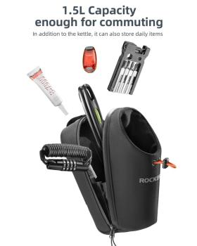 Preview: ROCKBROS | Fahrrad Lenkertasche mit Flaschenhalter – 1,5L Kapazität, Universell, Wasserdicht  Produktbeschreibung: