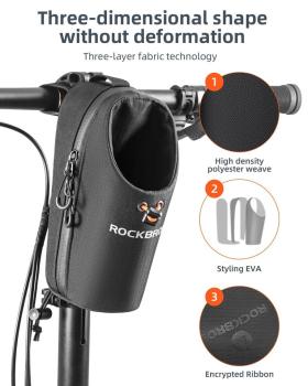 Preview: ROCKBROS | Fahrrad Lenkertasche mit Flaschenhalter – 1,5L Kapazität, Universell, Wasserdicht  Produktbeschreibung: