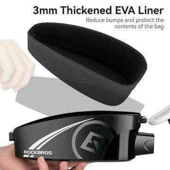 Preview: ROCKBROS | Rahmentasche mit Handyhalterung – Für Smartphones von 4-6,5 Zoll, In 3 Farben (Schwarz, Weiß, Rot)