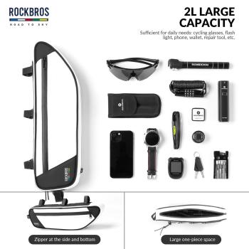 Preview: 3012004300(orange, white, grey, green, black), ROCKBROS frame bag bicycle top tube bag water resistant 2L for MTB road bike