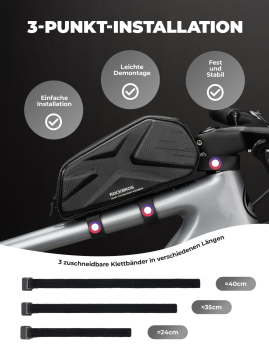 ROCKBROS | 1,4L Wasserdichte Rahmentasche für Fahrräder – Perfekt für Smartphones bis 6,8 Zoll