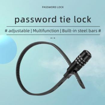 Preview: ROCKBROS | Zahlenschloss, Fahrradschloss, Helmschloss, Kabelbinder, Edelstahl-