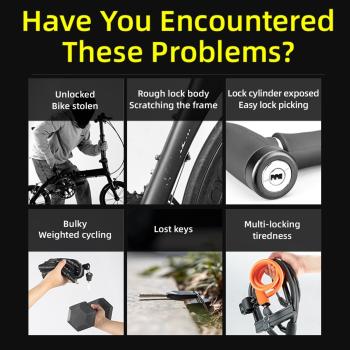 Preview: ROCKBROS | Fahrrad Kabelschloss – 5-stellige Zahlenkombination, Schwarz, Robust & Sicher