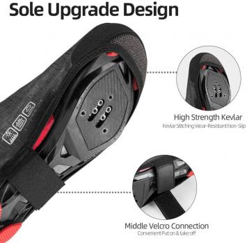 Preview: ROCKBROS | Wasserdicht Überschuhe Shoecover Überzieher Rennrad MTB für Outdoor-Sports Radsport Wandern, Angeln, Klettern Abdeckung Windfest Damen Herren Unisex Schwarz