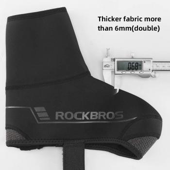 Preview: ROCKBROS | Überschuhe Fahrrad Shoecover Überzieher für Radsport Rennrad MTB Abdeckung Windfest Damen Herren Unisex Schwarz (S für 38-42/ L für 42-46)