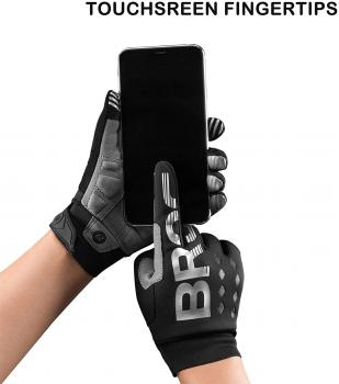Preview: ROCKBROS | Fahrradhandschuhe für Frühling & Herbst - Winddicht, Stoßfest, Touchscreen, Vollfingerhandschuhe für Outdoor-Sports Laufen, Motorrad, Fahrrad (Damen & Herren)
