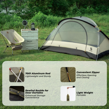 Qunature | Campingzelt – Wasserdichtes 2-Personen Rucksackzelt mit stabiler X-Struktur