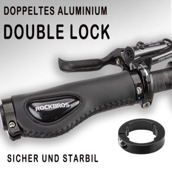 ROCKBROS | Anti-Rutsch Fahrradgriffe – Doppelter Lock-On Griff für MTB, Rennrad & Citybike (22,2 mm)