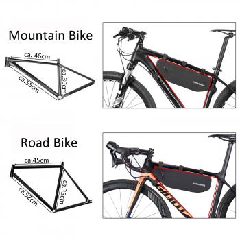 Preview: ROCKBROS | Rahmentasche – 100% wasserdichte Dreiecktasche für Fahrräder, in Schwarz