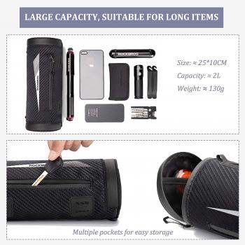 Preview: ROCKBROS | Lenkertasche mit Handyhalterung – Multifunktionale Fahrradtasche für Mountainbikes, Rennräder und E-Bikes, 2L, Schwarz