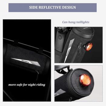 Preview: ROCKBROS | Lenkertasche mit Handyhalterung – Multifunktionale Fahrradtasche für Mountainbikes, Rennräder und E-Bikes, 2L, Schwarz