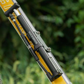 Preview: ROCKBROS | Mini Fahrradpumpe mit Barometer – 120 PSI Hochdruck Luftpumpe für Presta & Schrader Ventile