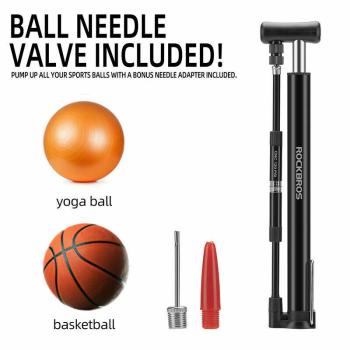 Preview: ROCKBROS | Mini Fahrradpumpe mit Barometer – 120 PSI Hochdruck Luftpumpe für Presta & Schrader Ventile