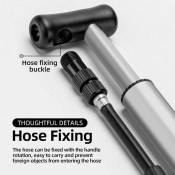 ROCKBROS | Mini Fahrradpumpe mit Barometer – 120 PSI Hochdruck Luftpumpe für Presta & Schrader Ventile