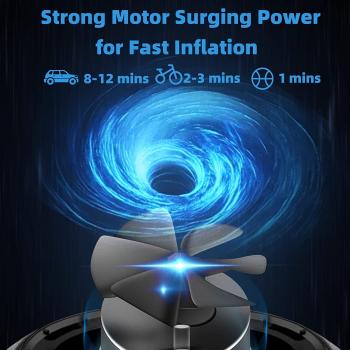 Preview: ROCKBROS | Mini Elektrische Luftpumpe – 150 PSI Fahrradpumpe für Presta & Schrader Ventile, Ideal für Motorrad, Auto und mehr