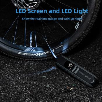 Preview: ROCKBROS | Mini Elektrische Luftpumpe – 150 PSI Fahrradpumpe für Presta & Schrader Ventile, Ideal für Motorrad, Auto und mehr