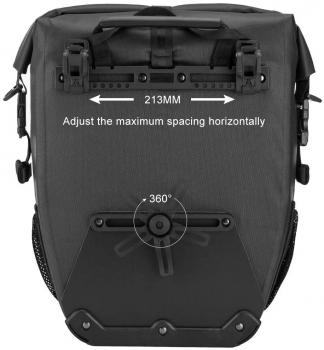 Preview: ROCKBROS | Gepäckträgertasche – 100% wasserdichte Hinterradtasche für eBike und Fahrradtouren, mit Schultergurt, 20-27L, in Schwarz und Braun