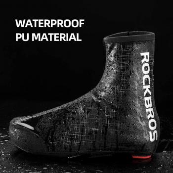 Preview: ROCKBROS | Wasserdicht Überschuhe Shoecover Überzieher Rennrad MTB für Outdoor-Sports Radsport Wandern, Angeln, Klettern Abdeckung Windfest Damen Herren Unisex Schwarz