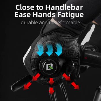 Preview: ROCKBROS | S253 Herren Fahrradhandschuhe Vollfinger – Frühling/Herbst Handschuhe mit Touchscreen-Funktion, SBR Sporthandschuhe für Radfahren und Motorradfahren (Größen M-XXL)