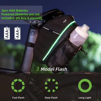 ‎ROCKBROS | Fahrradsattel Tasche 1,5 L Kratzfeste Fahrrad Tasche mit Flaschenhalter für MTB, Rennrad und Faltbikes