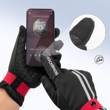 ROCKBROS | Fahrradhandschuhe für Herren – Warme Winterhandschuhe, Vollfinger, Touchscreen-fähig für Outdoor-Sportarten (Radfahren, Wandern, Klettern) – Größen M-XXL