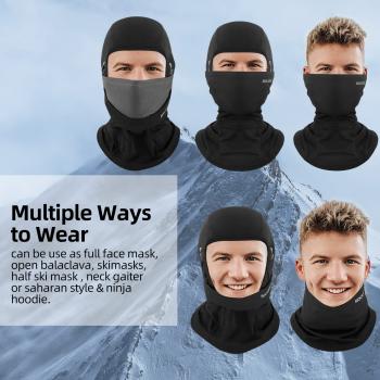 Preview: ROCKBROS | Winter Skimaske Sturmhaube – Doppelschicht Balaclava für Damen und Herren