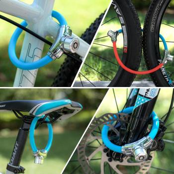 Preview: ROCKBROS | Kabelschloss mit Schlüssel – Kompaktes und tragbares Fahrradschloss – 300 mm Sicherheitskabel