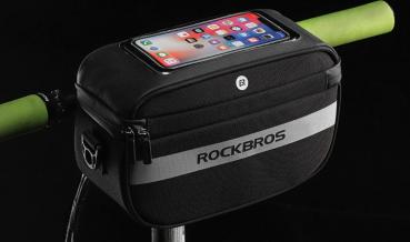 Preview: ROCKBROS | Fahrradtasche für Lenker – Frontkorb mit Reflektoren, ideal als Lenkerkorb