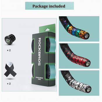 ROCKBROS | Fahrrad Lenkerbänder – 2 Rollen für MTB und Rennrad aus PU + EVA, Rutschfest und Stoßdämpfend, 210 x 3 cm mit Abschlussbändern und Endstopfen