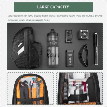 Preview: ROCKBROS | Wasserdichte Fahrradsatteltasche mit Flaschenhalter – Fahrradtasche für Mountainbikes, Rennräder und Fahrräder