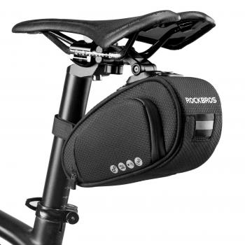 ROCKBROS | Satteltasche – Fahrradtasche für MTB und Rennrad, Schwarz, für Sattel und Fahrradsitz